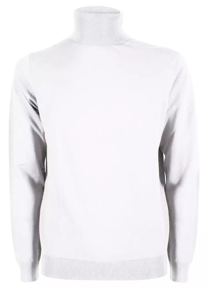 Yes Zee Men's Elegant White Turtleneck Sweater