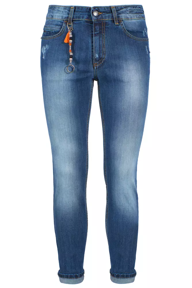 Yes Zee Men's Blue Cotton Men's Slim-Fit Jean