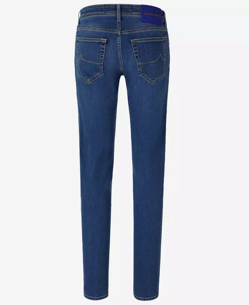 Jacob Cohen Men's Elite Blue Nick Jeans with Silver Button Detail