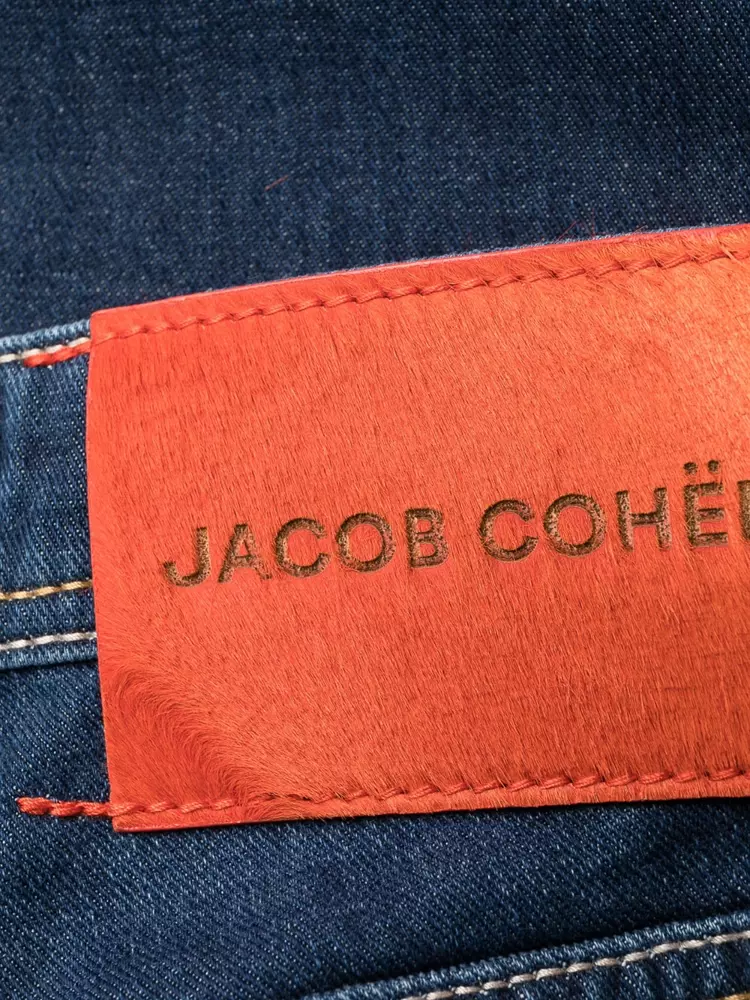 Jacob Cohen Men's Exclusive Blue Nick Jeans with Embroidered Detail