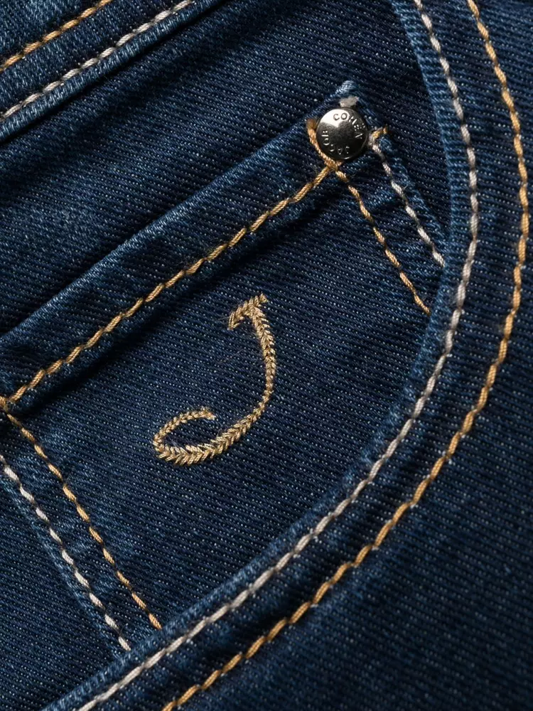 Jacob Cohen Men's Exclusive Blue Nick Jeans with Embroidered Detail