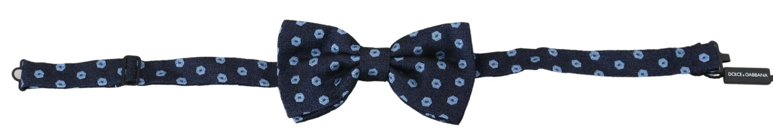Dolce & Gabbana Men's Elegant Blue Patterned Silk Bow Tie