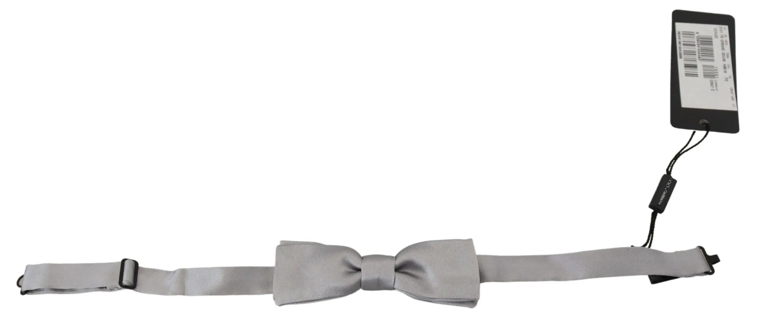 Dolce & Gabbana Men's Elegant Gray Silk Bow Tie