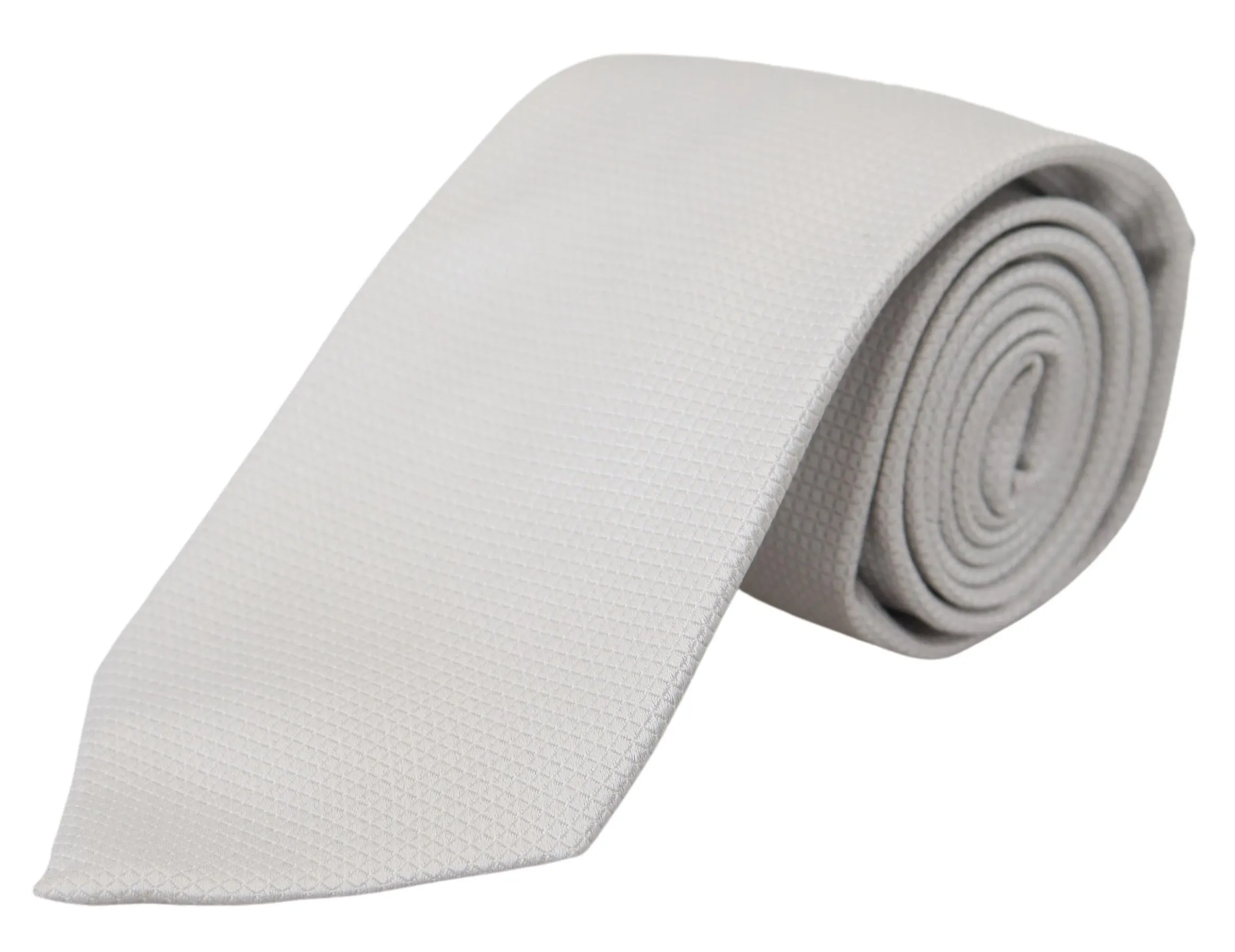 Dolce & Gabbana Men's Elegant Off White Silk Tie