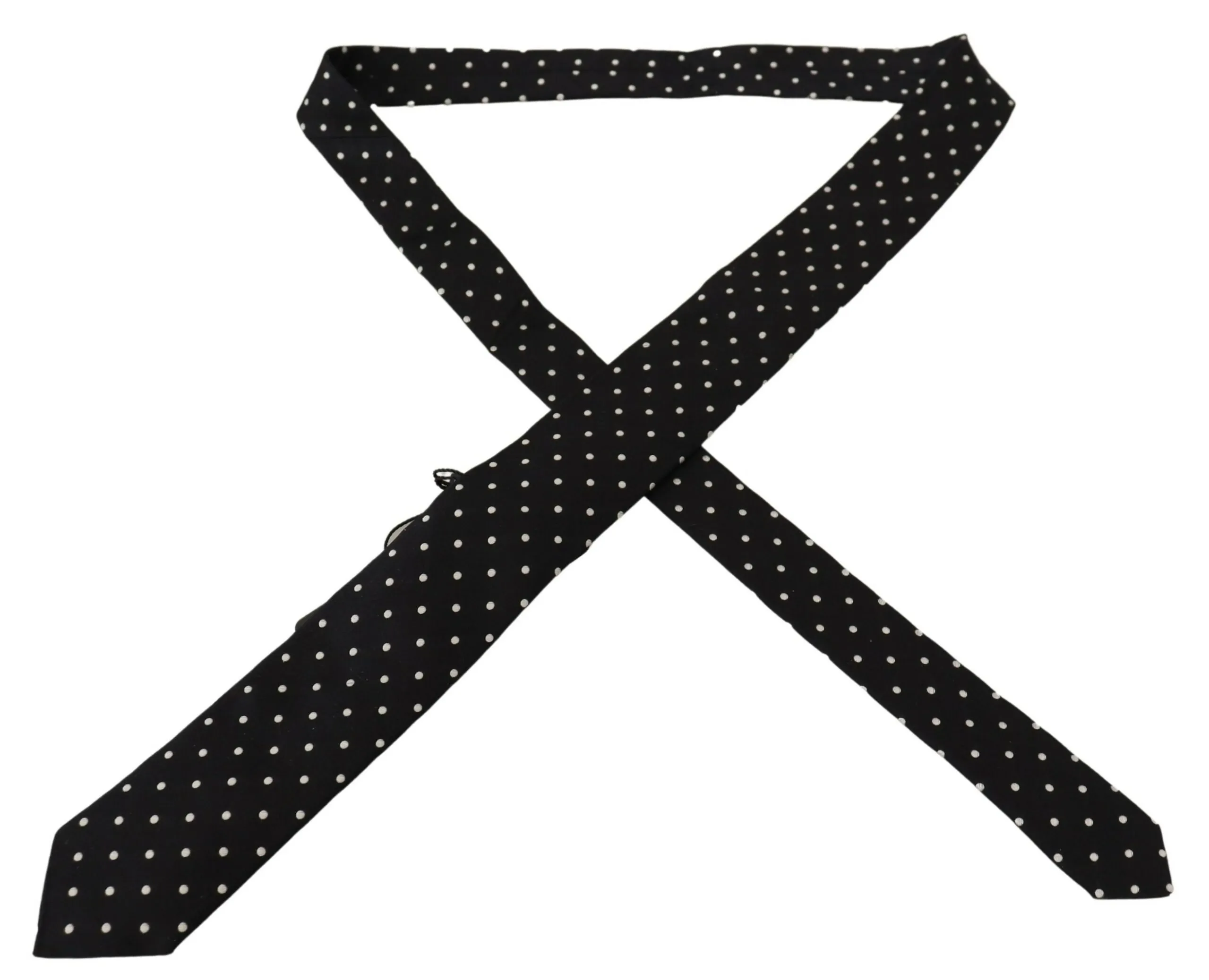 Dolce & Gabbana Men's Elegant Black Polka Dot Silk Tie