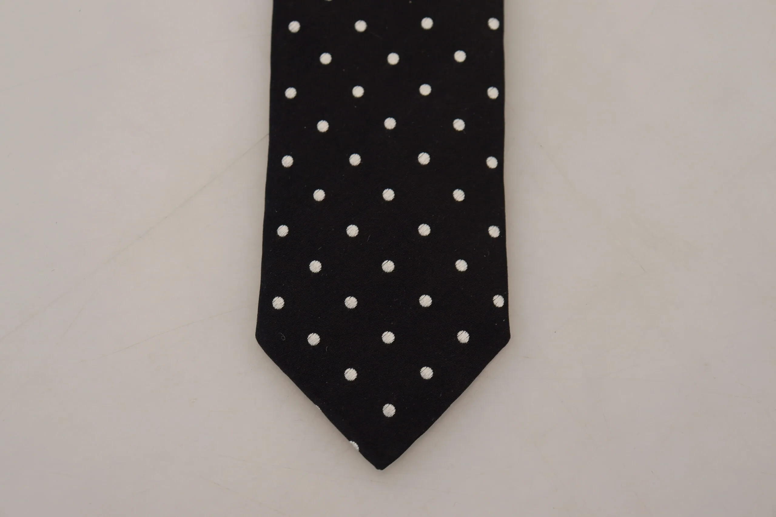 Dolce & Gabbana Men's Elegant Black Polka Dot Silk Tie