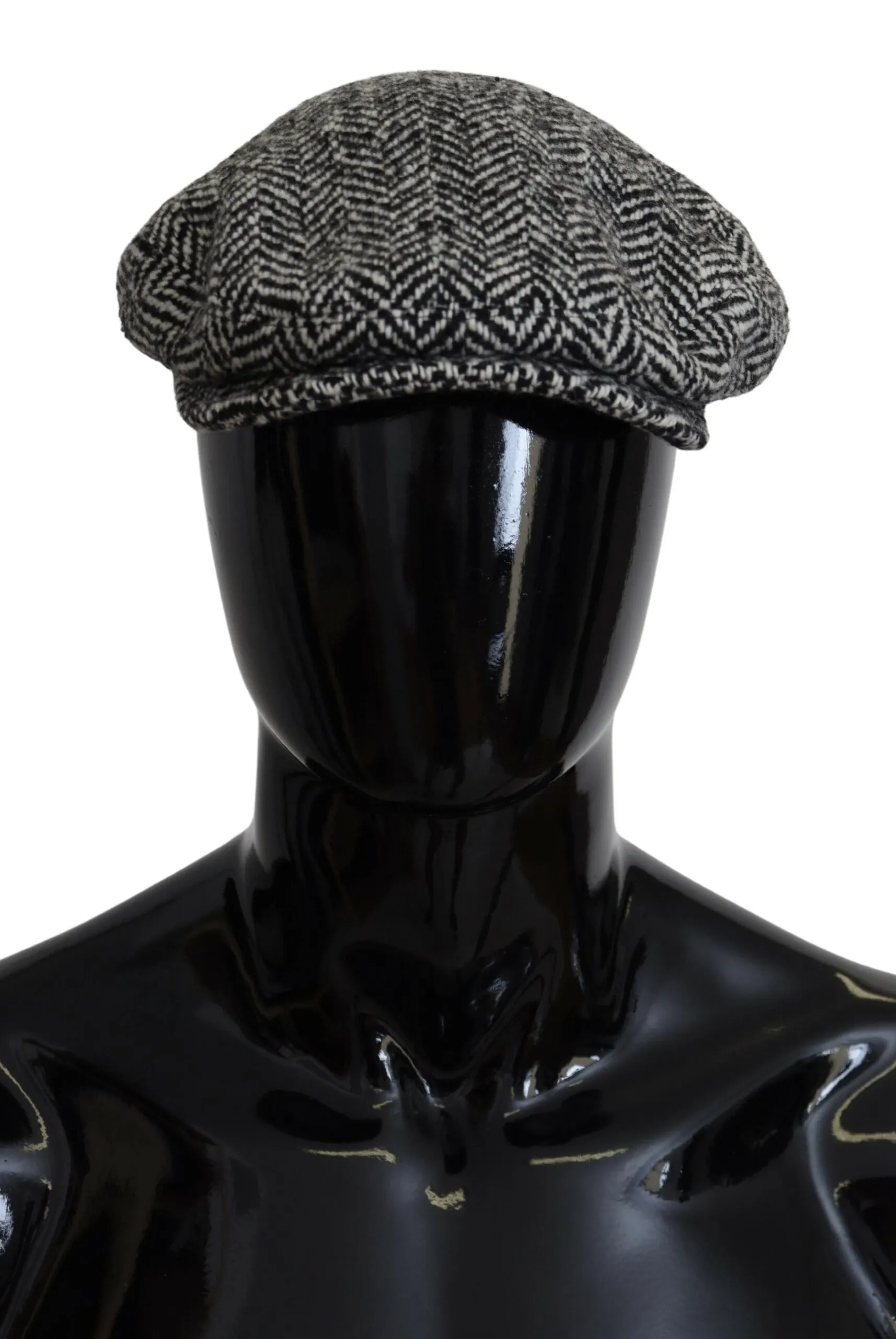 Dolce & Gabbana Men's Elegant Herringbone Newsboy Hat