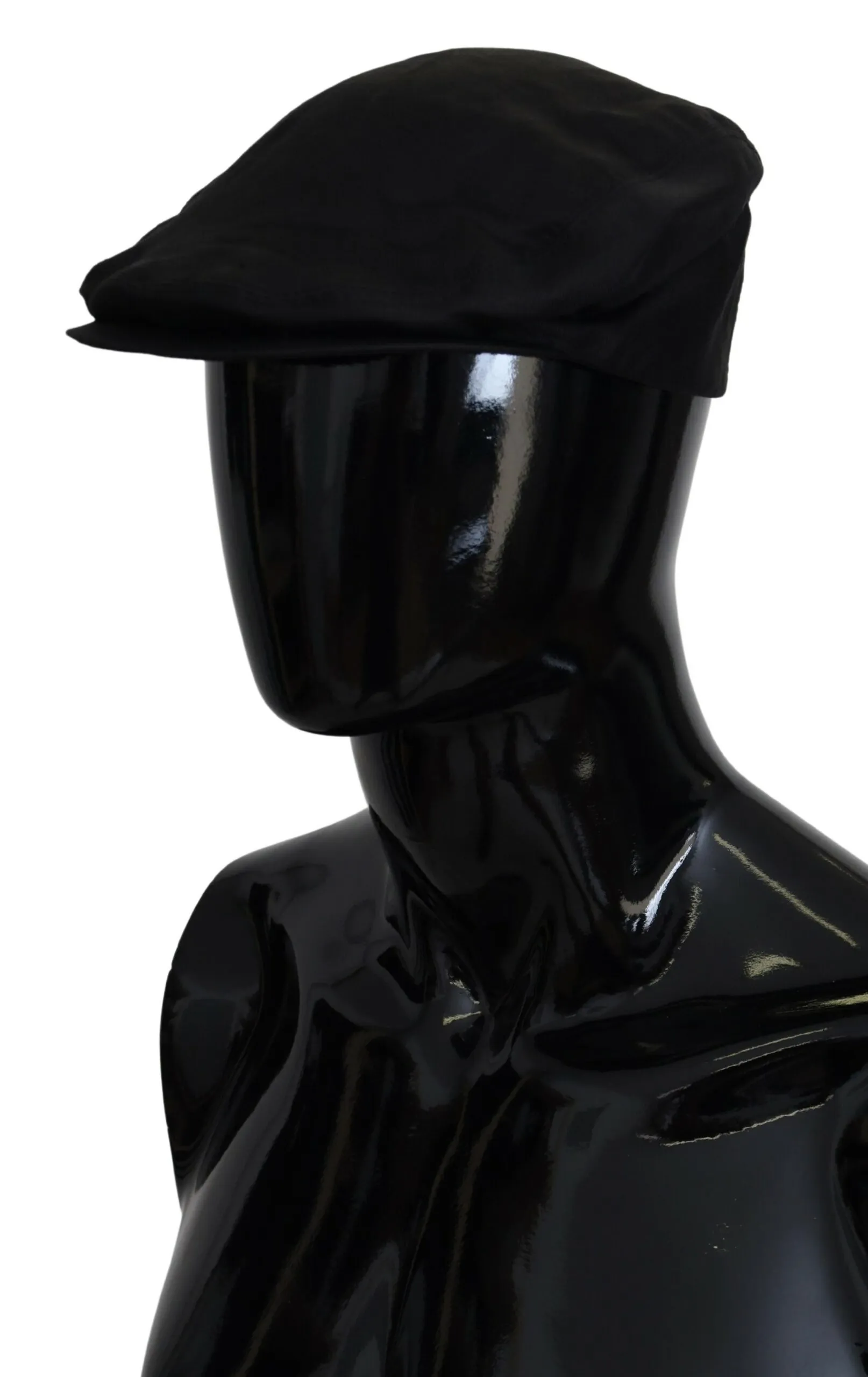 Dolce & Gabbana Men's Elegant Black Linen-Blend Newsboy Hat