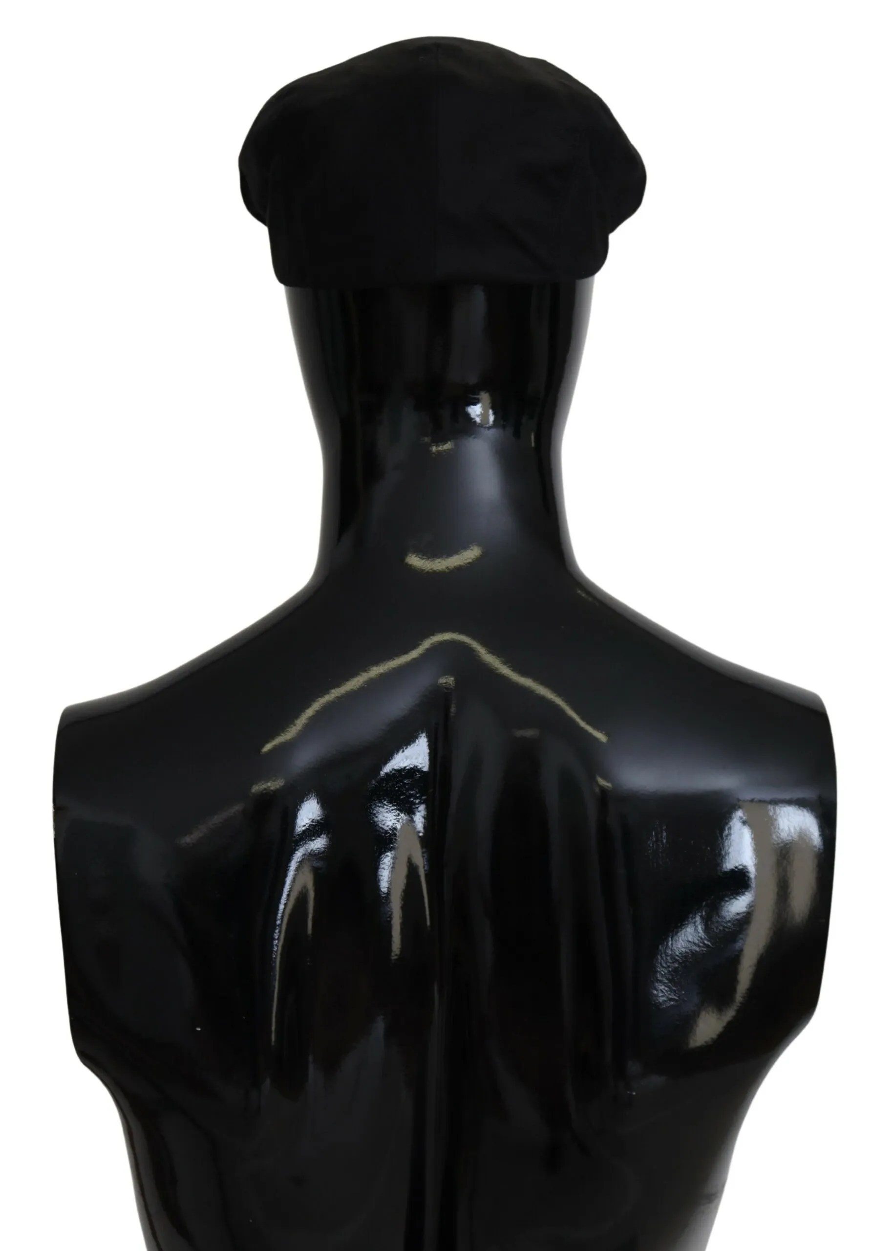 Dolce & Gabbana Men's Elegant Black Linen-Blend Newsboy Hat