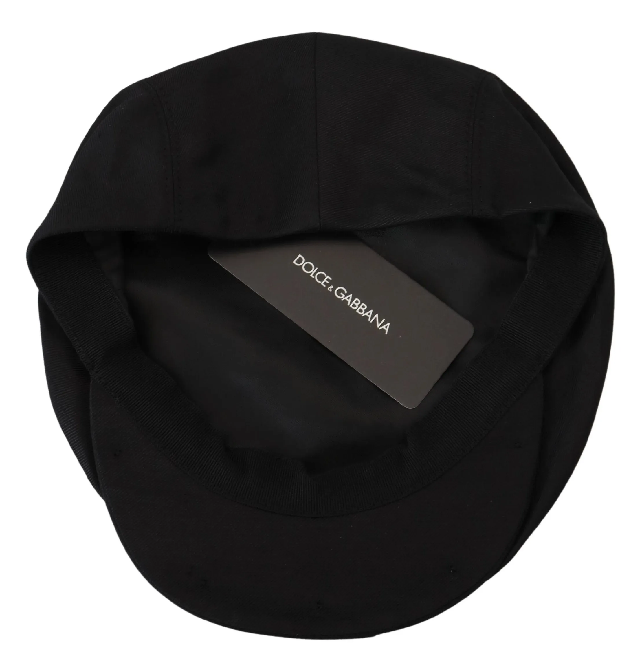 Dolce & Gabbana Men's Elegant Black Linen-Blend Newsboy Hat