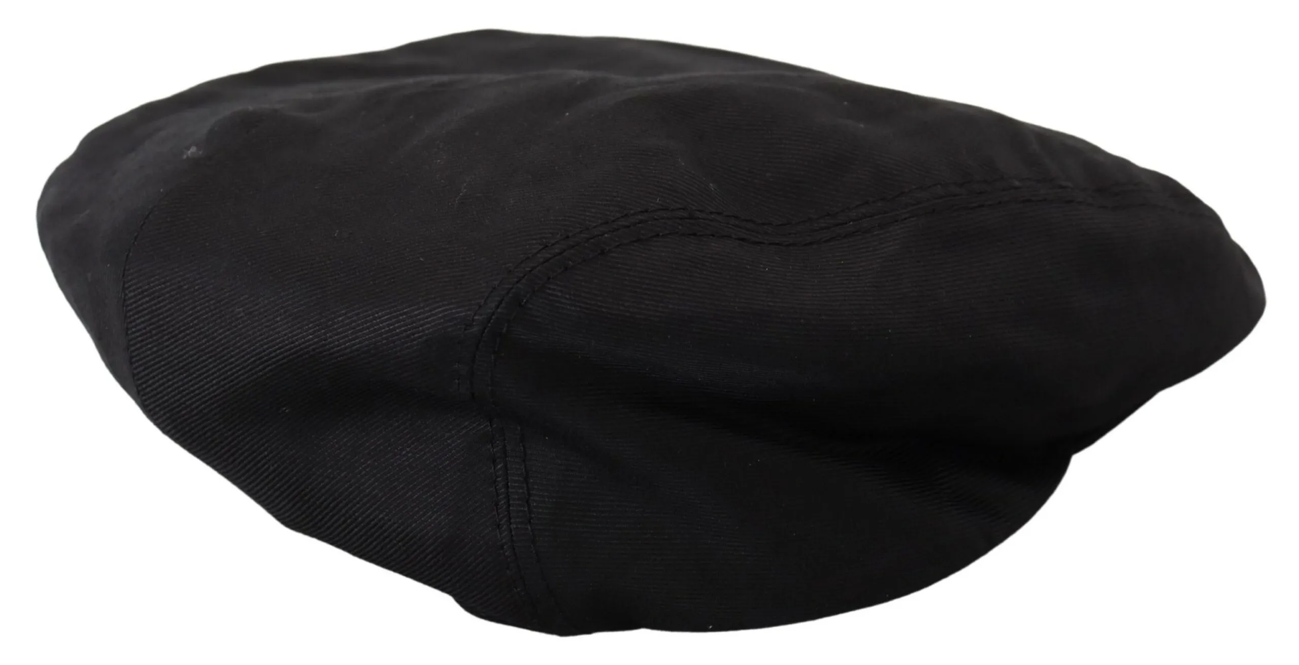 Dolce & Gabbana Men's Elegant Black Linen-Blend Newsboy Hat