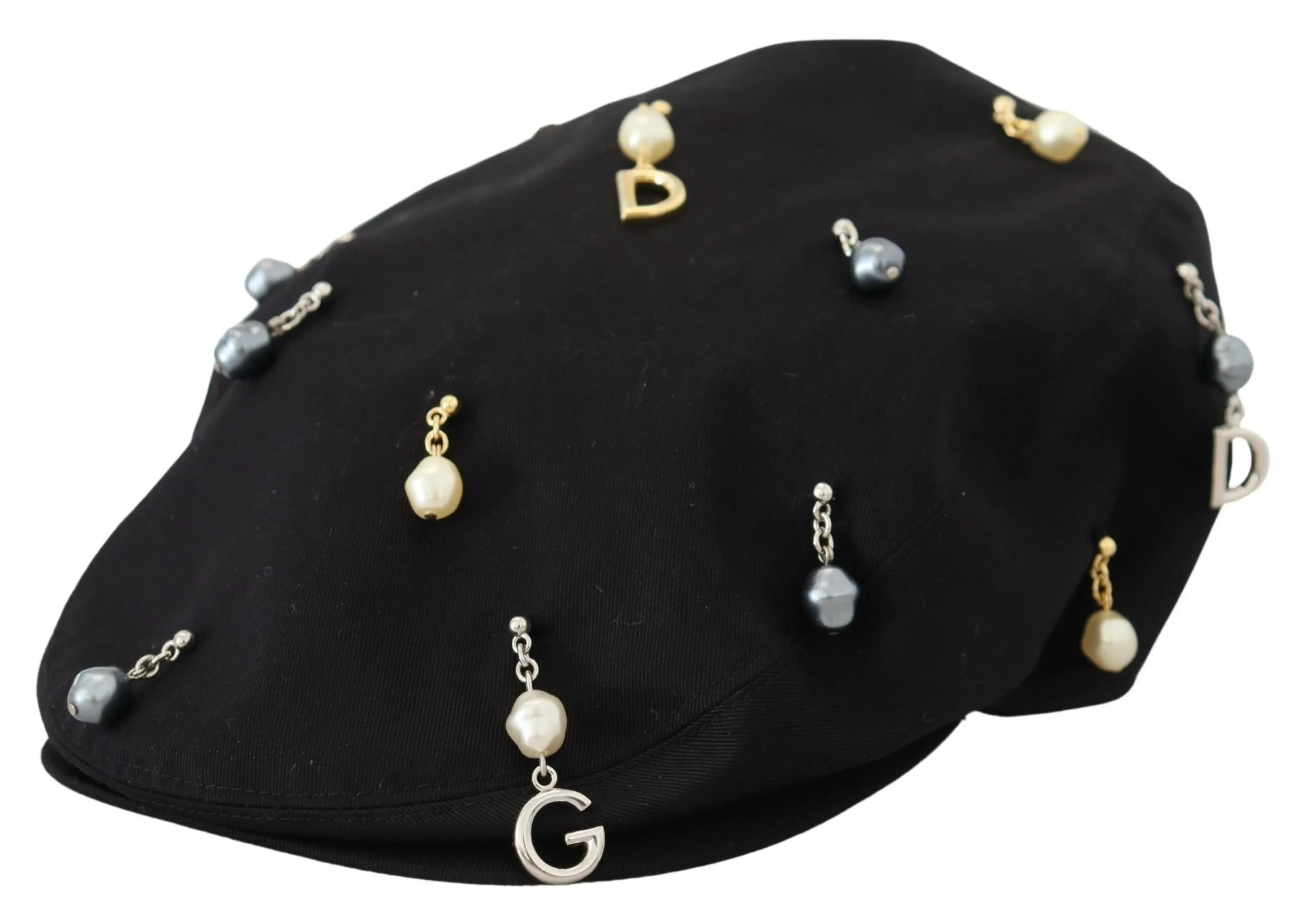 Dolce & Gabbana Men's Elegant Black Cotton Newsboy Hat
