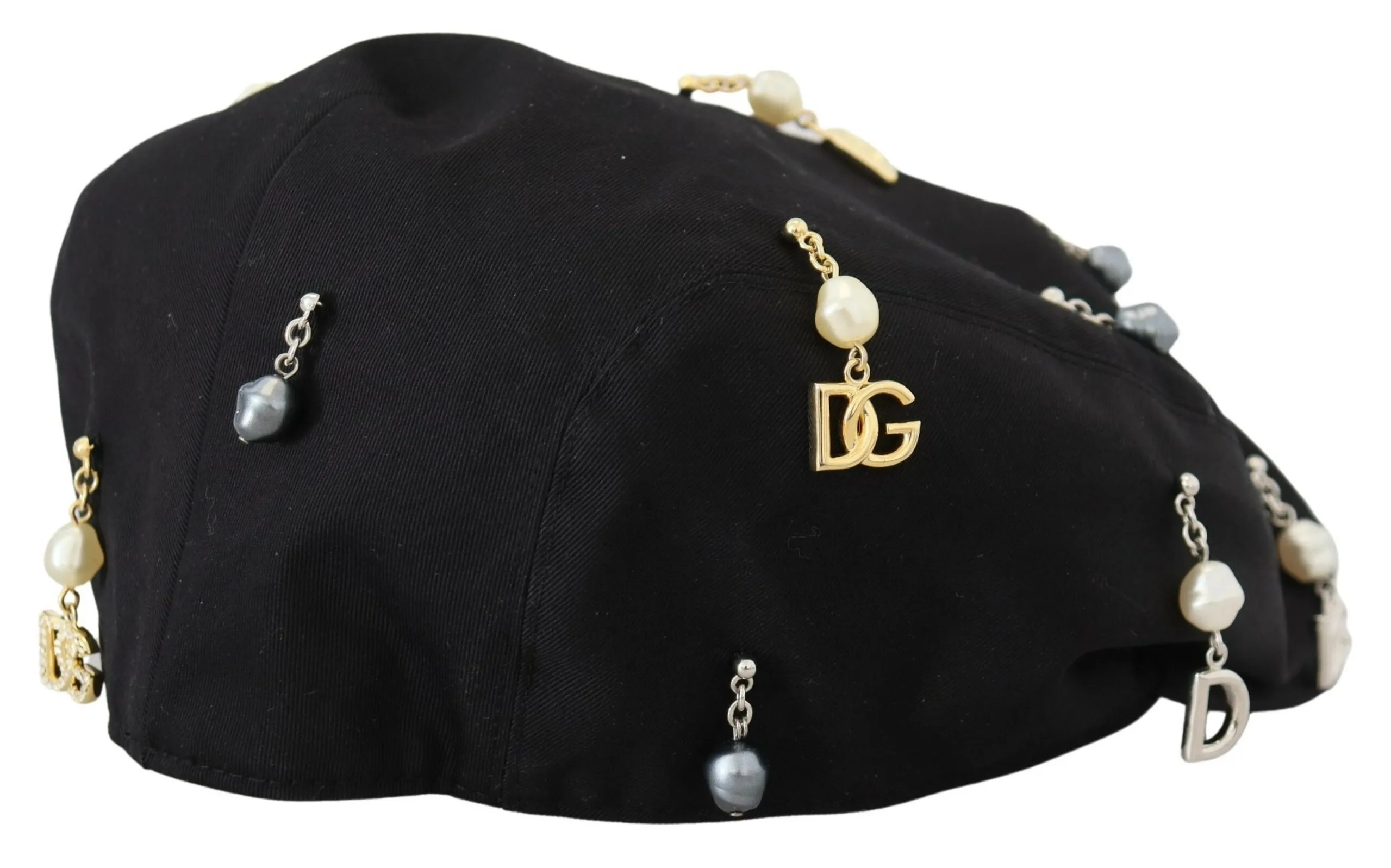 Dolce & Gabbana Men's Elegant Black Cotton Newsboy Hat