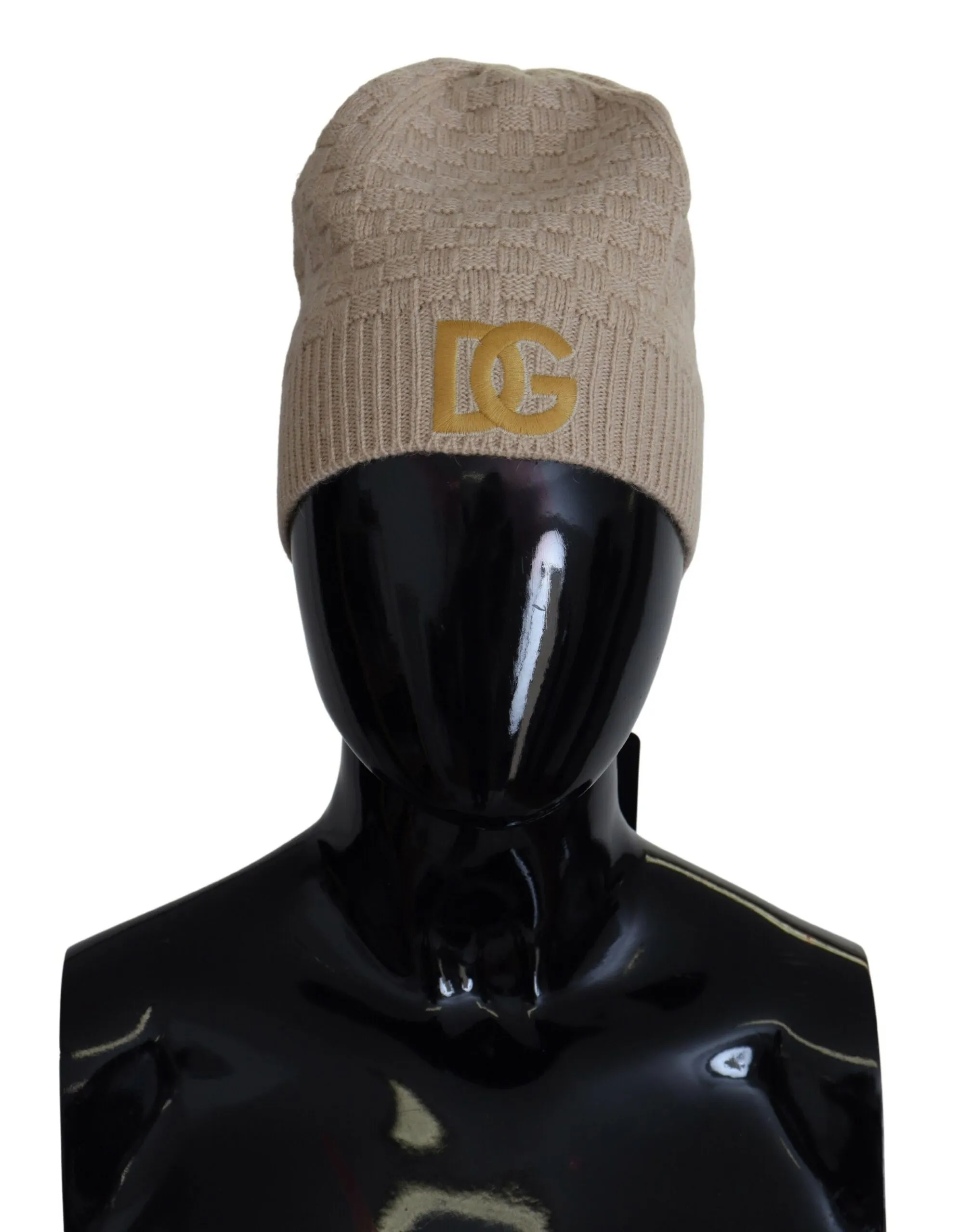 Dolce & Gabbana Women's Chic Beige Camel Knit Beanie