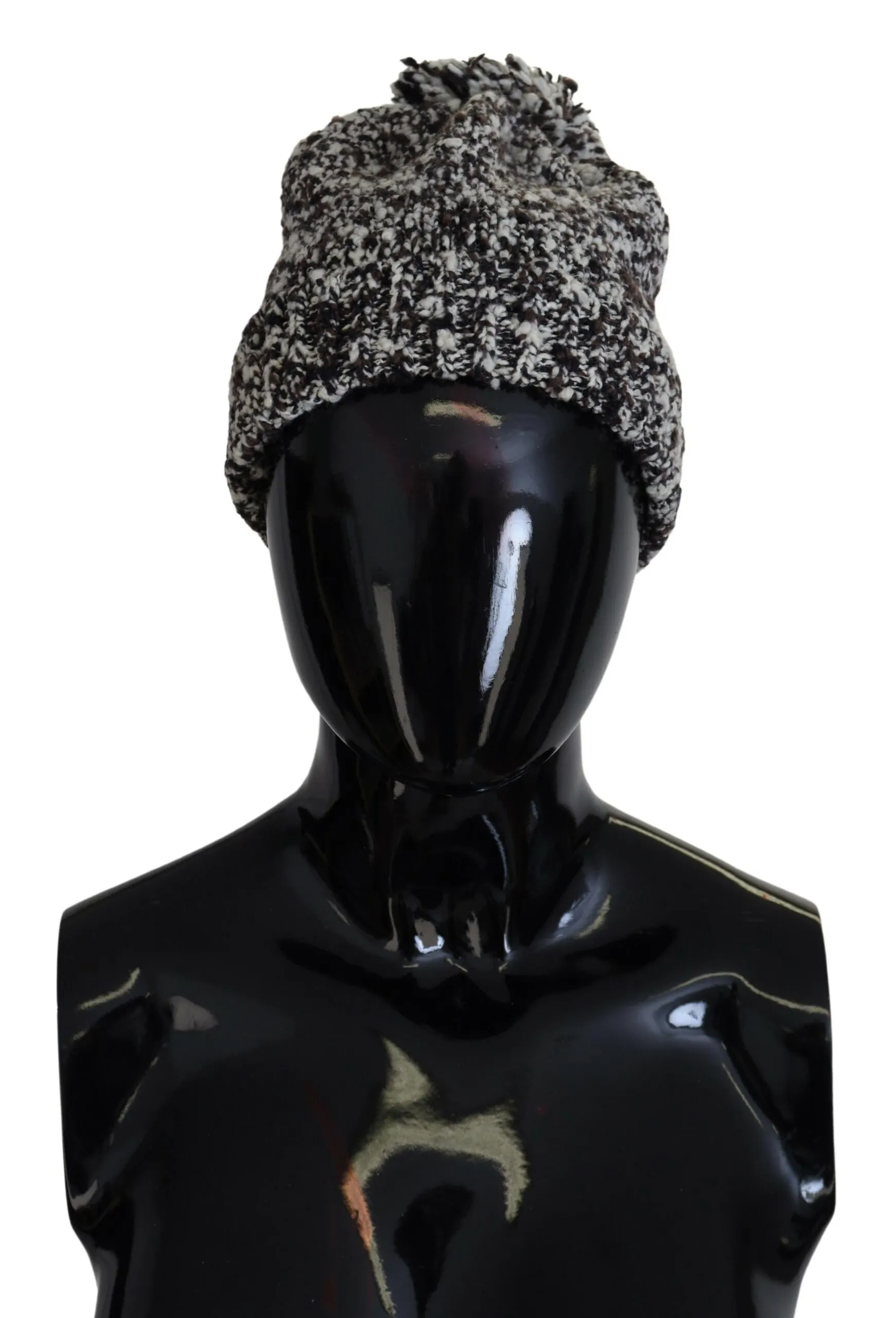 Dolce & Gabbana Women's Multicolor Knit Beanie with Fur Pom