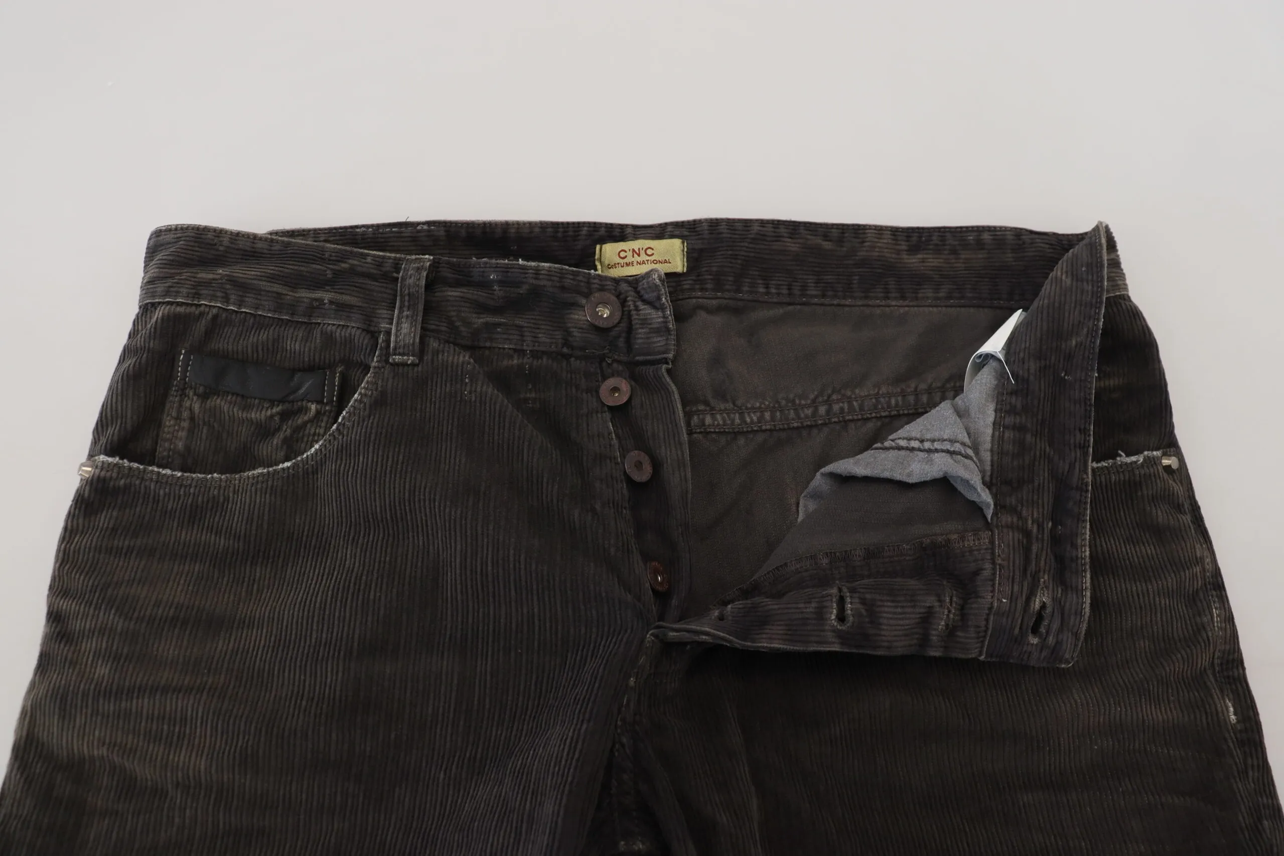 Costume National Men's Stylish Gray Corduroy Denim Jeans