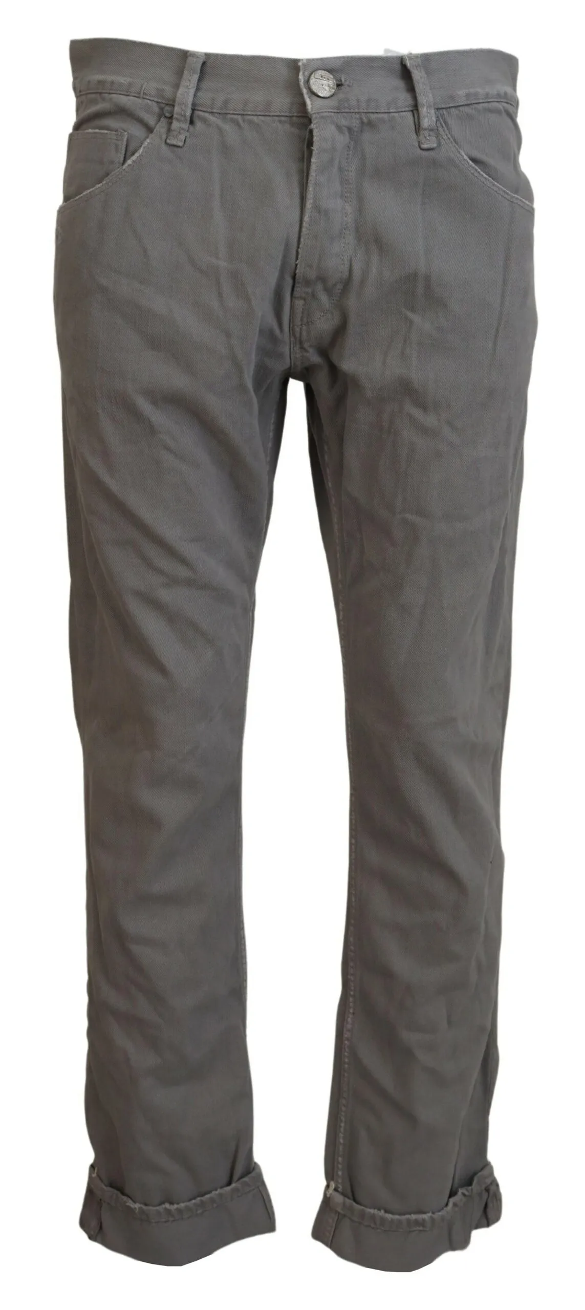 Acht Men's Sleek Regular Denim Gray Jeans
