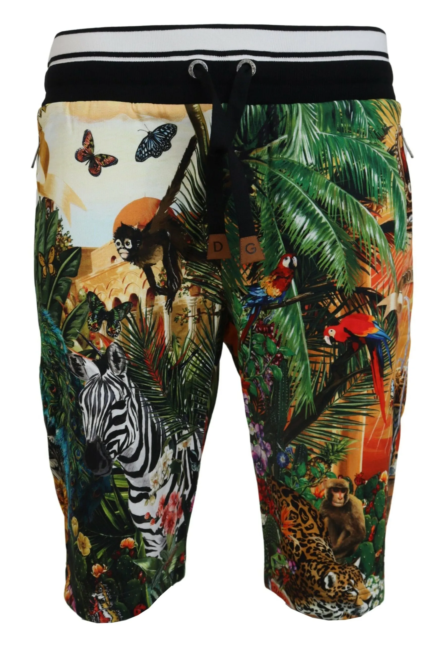Dolce & Gabbana Men's Multicolor Jungle Crown Printed Shorts