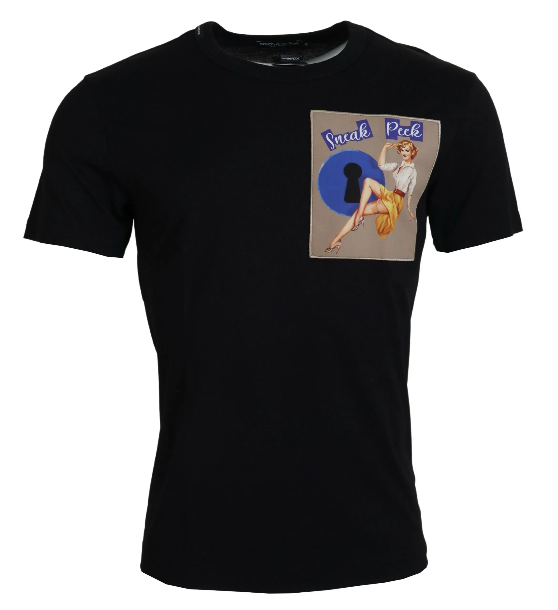 Dolce & Gabbana Men's Chic Black Cotton Tee for the Modern Man