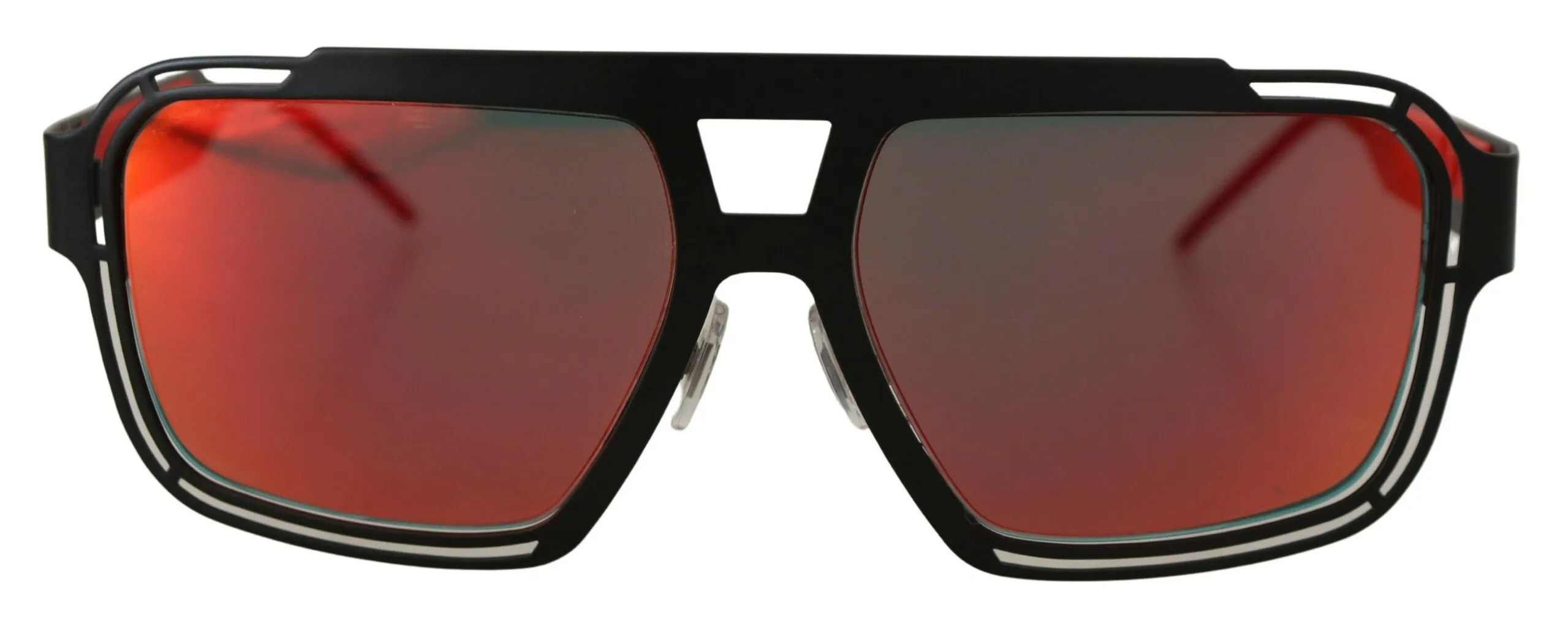 Dolce & Gabbana Men's Suave Square Matte Black Red Logo Sunglasses