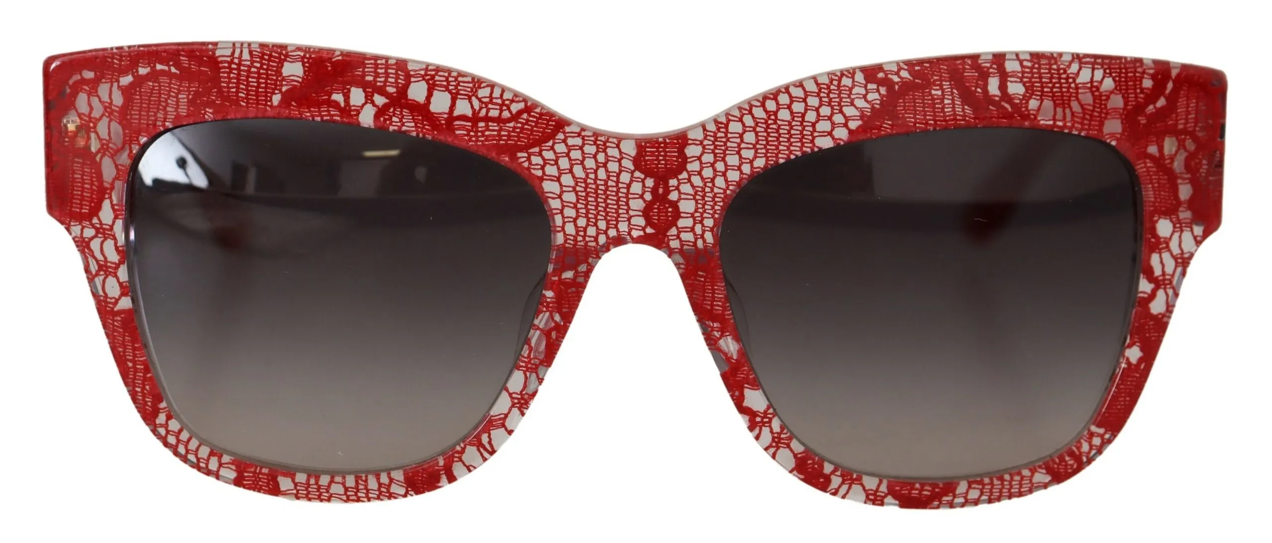 Dolce & Gabbana Women's Elegant Red Lace Detail Sunglasses