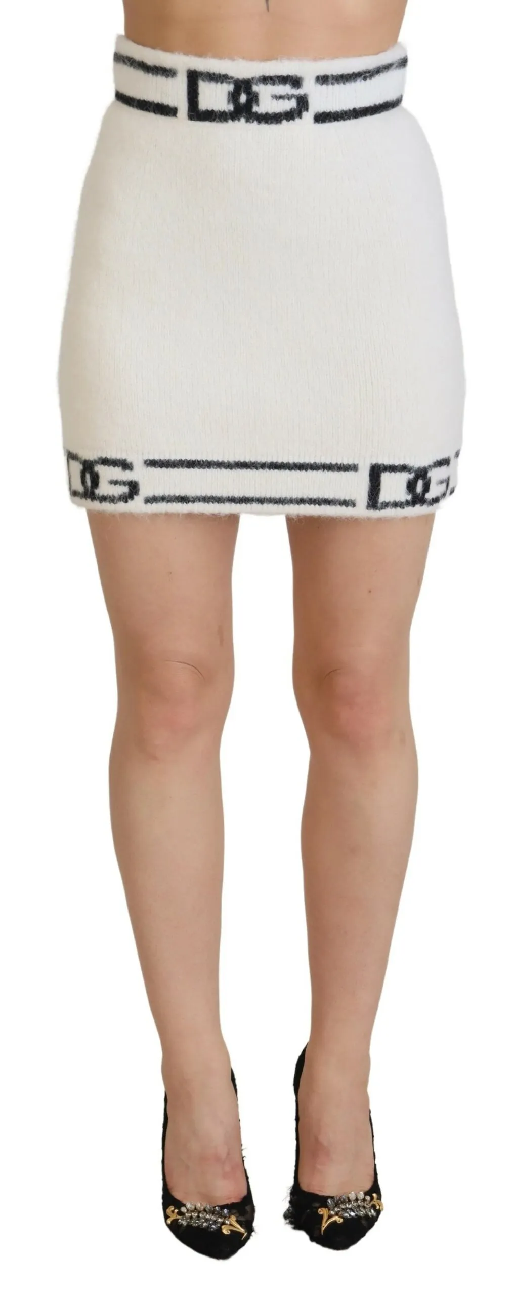 Dolce & Gabbana Women's High Waist Logo Print Mini Skirt