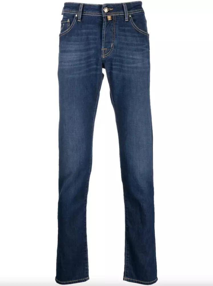 Jacob Cohen Men's Elegant Slim Fit Denim with Bandana Detail