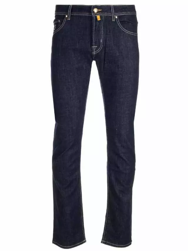 Jacob Cohen Men's Elegant Dark Blue Slim Fit Jeans
