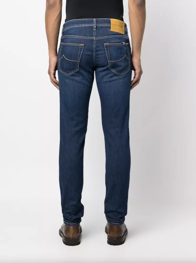 Jacob Cohen Men's Elegant Slim Fit Denim with Bandana Detail