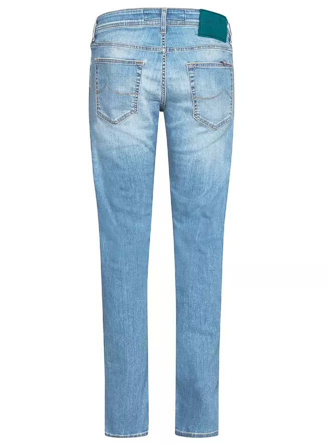 Jacob Cohen Men's Elegant Faded Light Blue Stretch Jeans