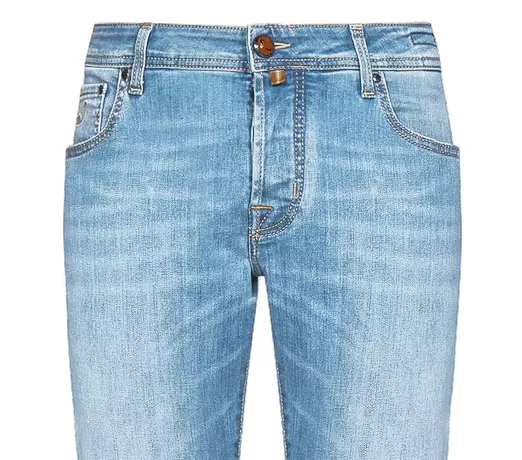 Jacob Cohen Men's Elegant Faded Light Blue Stretch Jeans