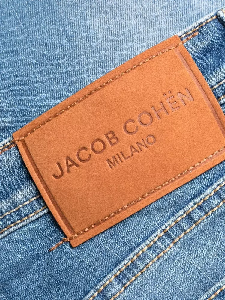 Jacob Cohen Men's Chic Light Blue Slim Fit Denim with Bandana Detail