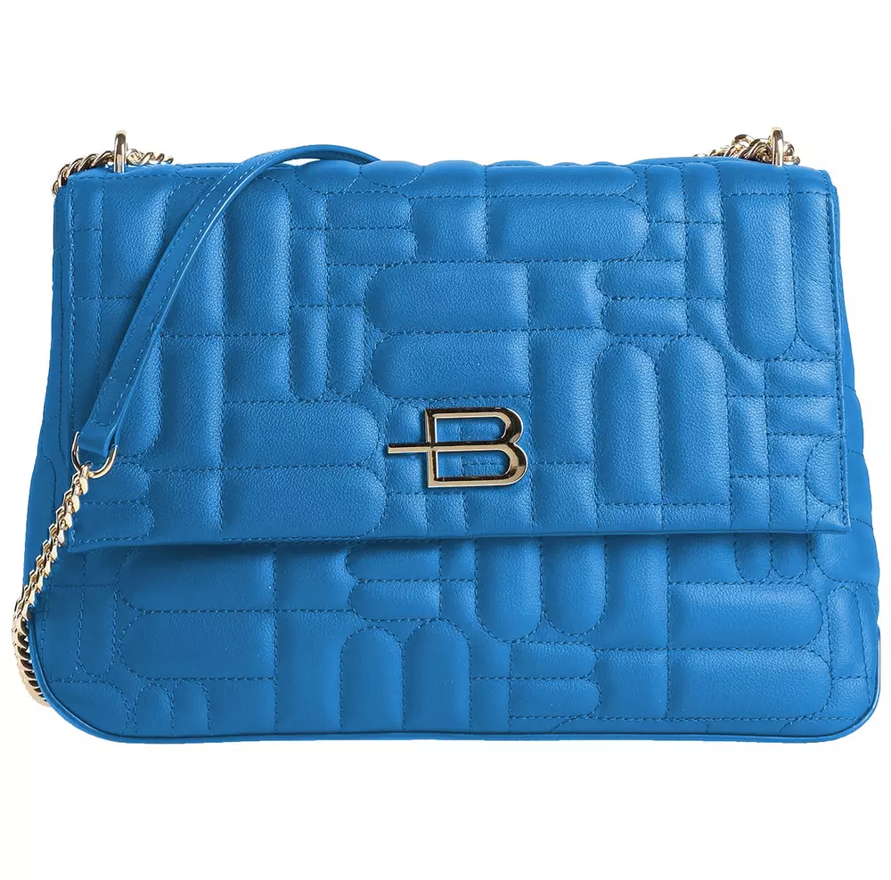Baldinini Trend Women's Elegant Calfskin Shoulder Bag in Light Blue