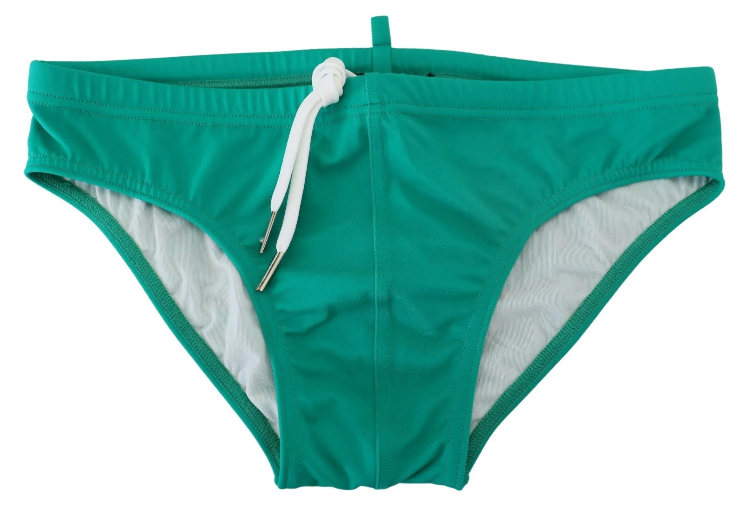 Dsquared² Men's Chic Green Swim Briefs with White Logo