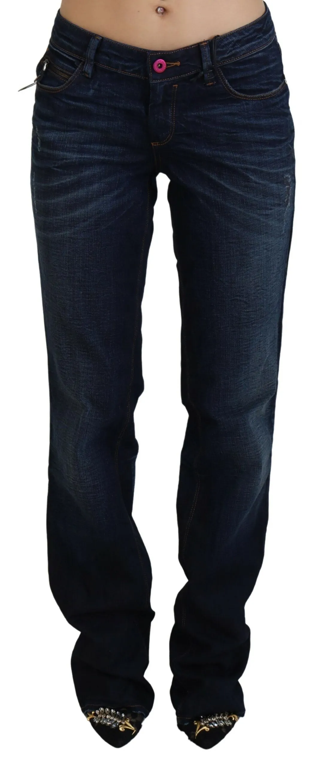 Costume National Women's Chic Low Waist Straight Leg Denim