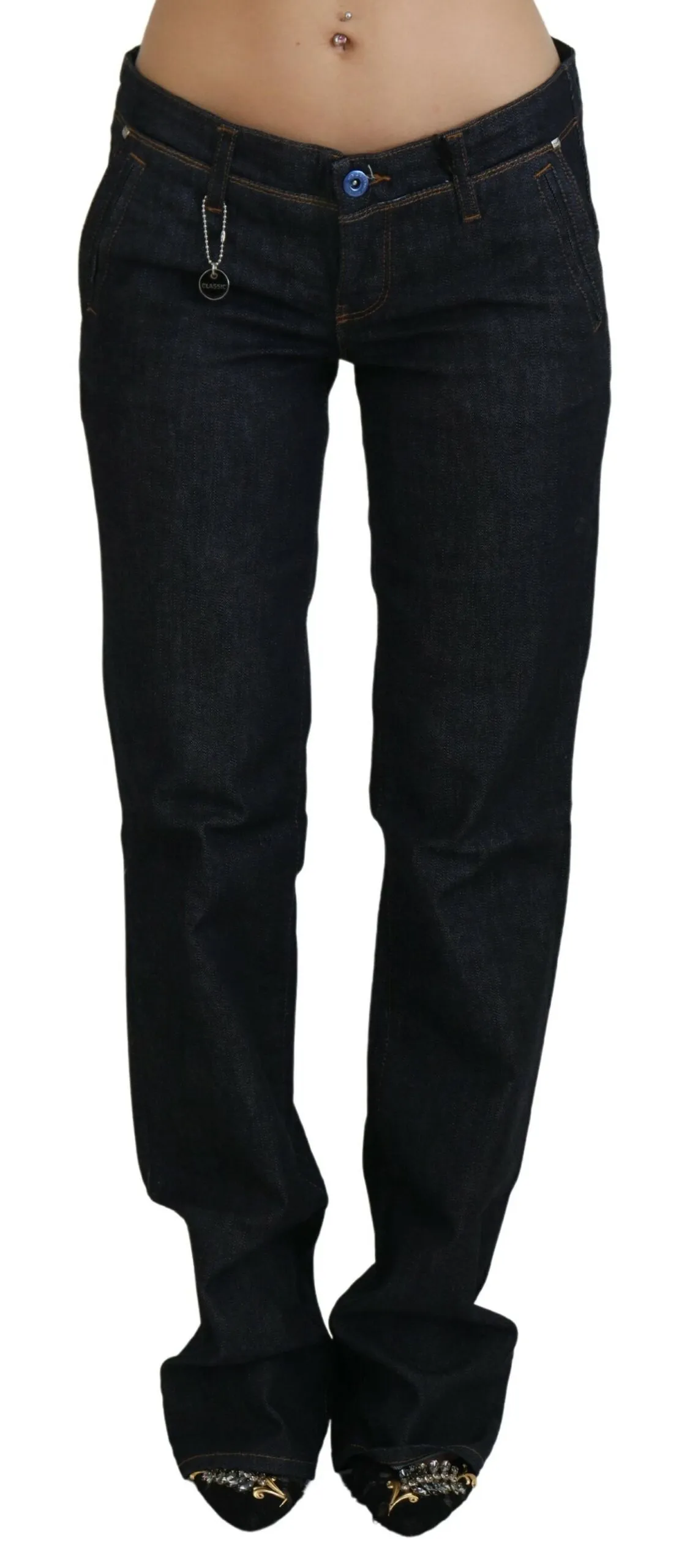 Costume National Women's Chic Low Waist Straight Leg Designer Jeans