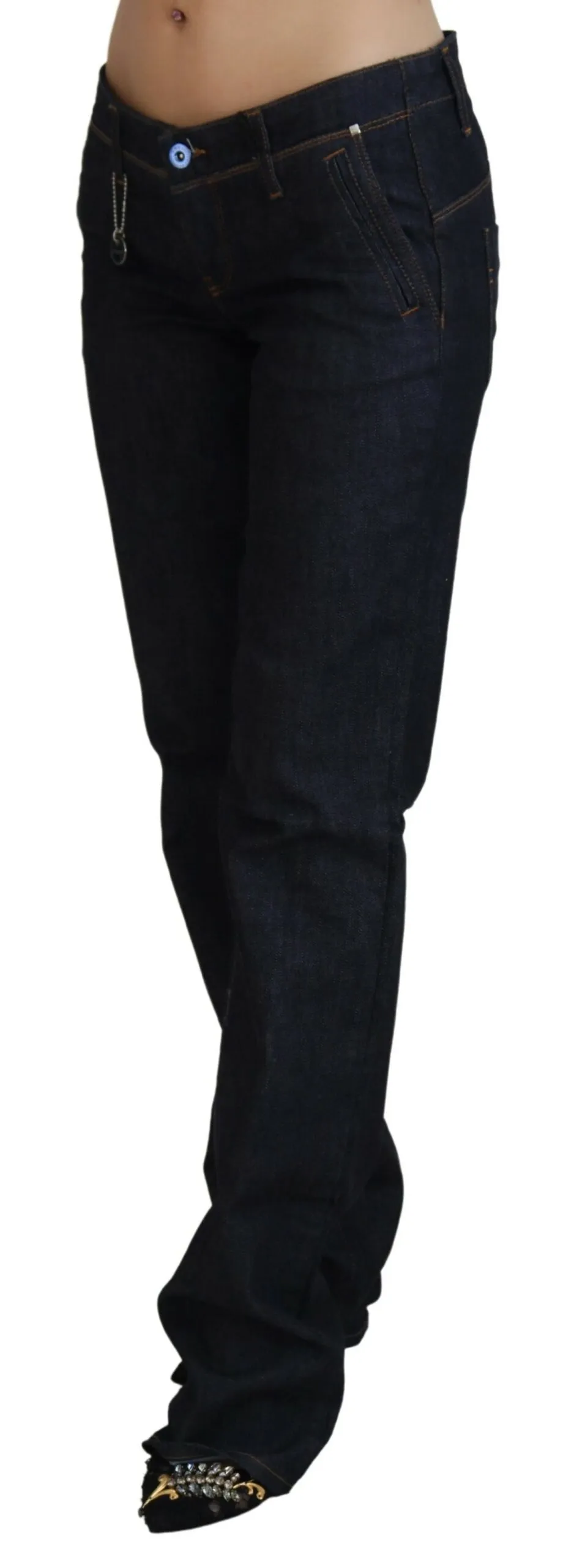 Costume National Women's Chic Low Waist Straight Leg Designer Jeans