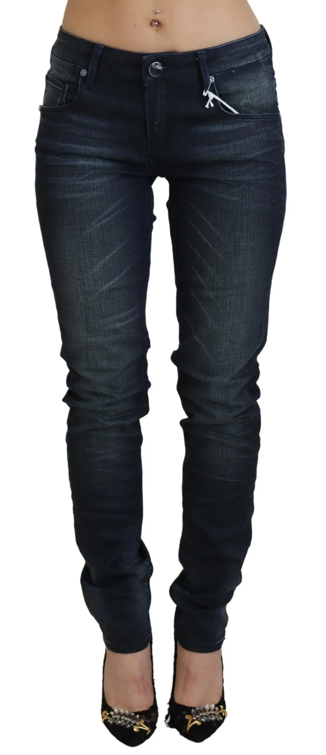 Acht Women's Chic Low Waist Slim Fit Denim Jeans