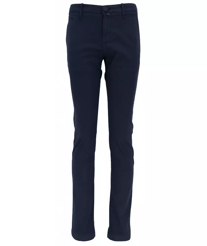 Jacob Cohen Men's Navy Blue Cotton Chino Pants - Slim Fit