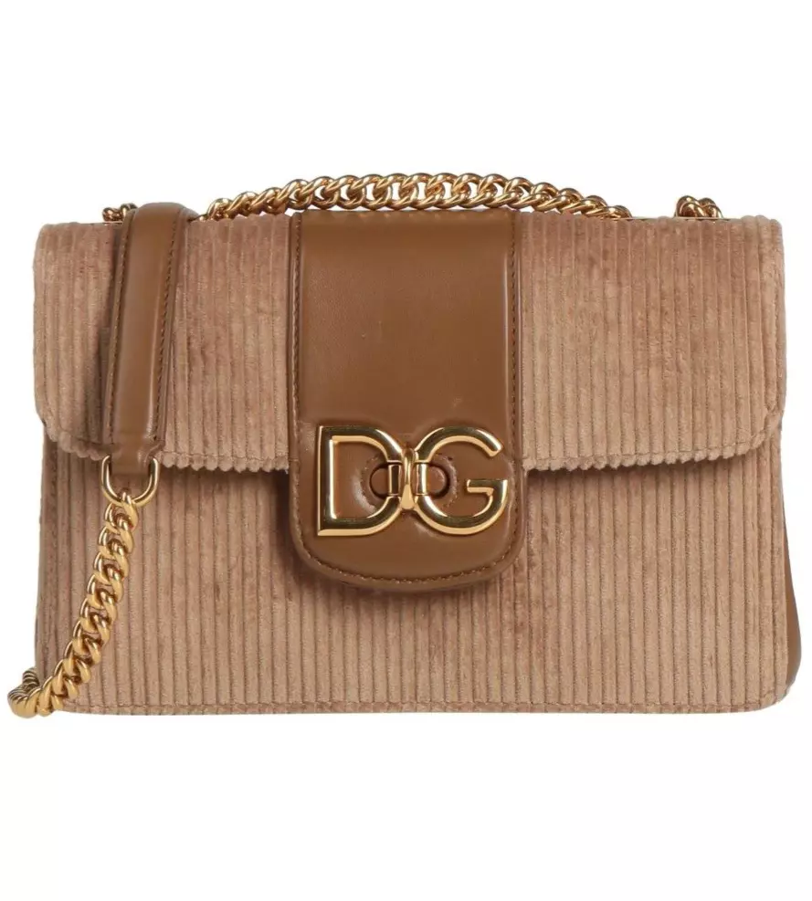 Dolce & Gabbana Women's Elegant Calfskin Corduroy Shoulder Bag