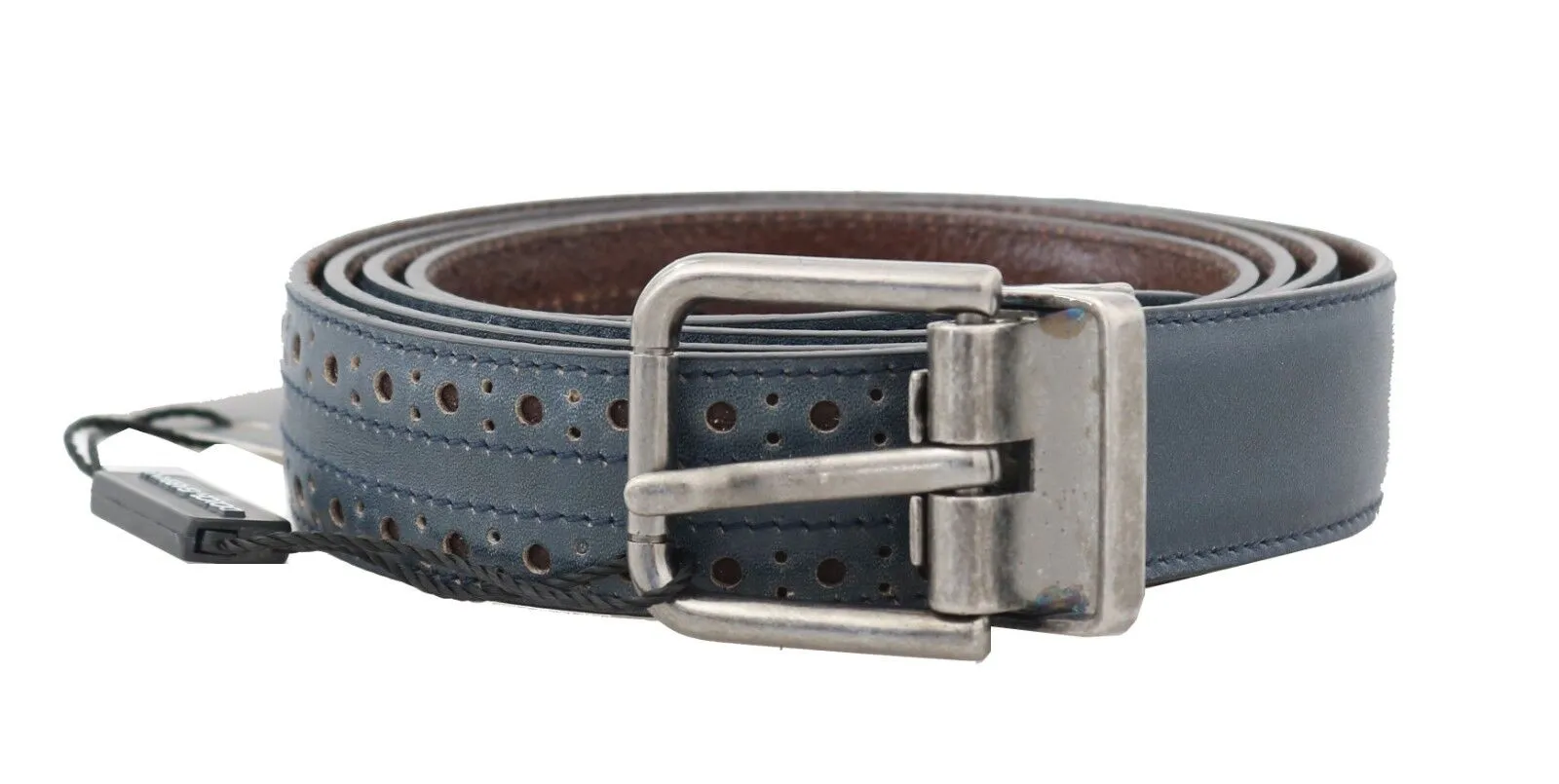 Dolce & Gabbana Men's Elegant Blue Leather Men's Belt