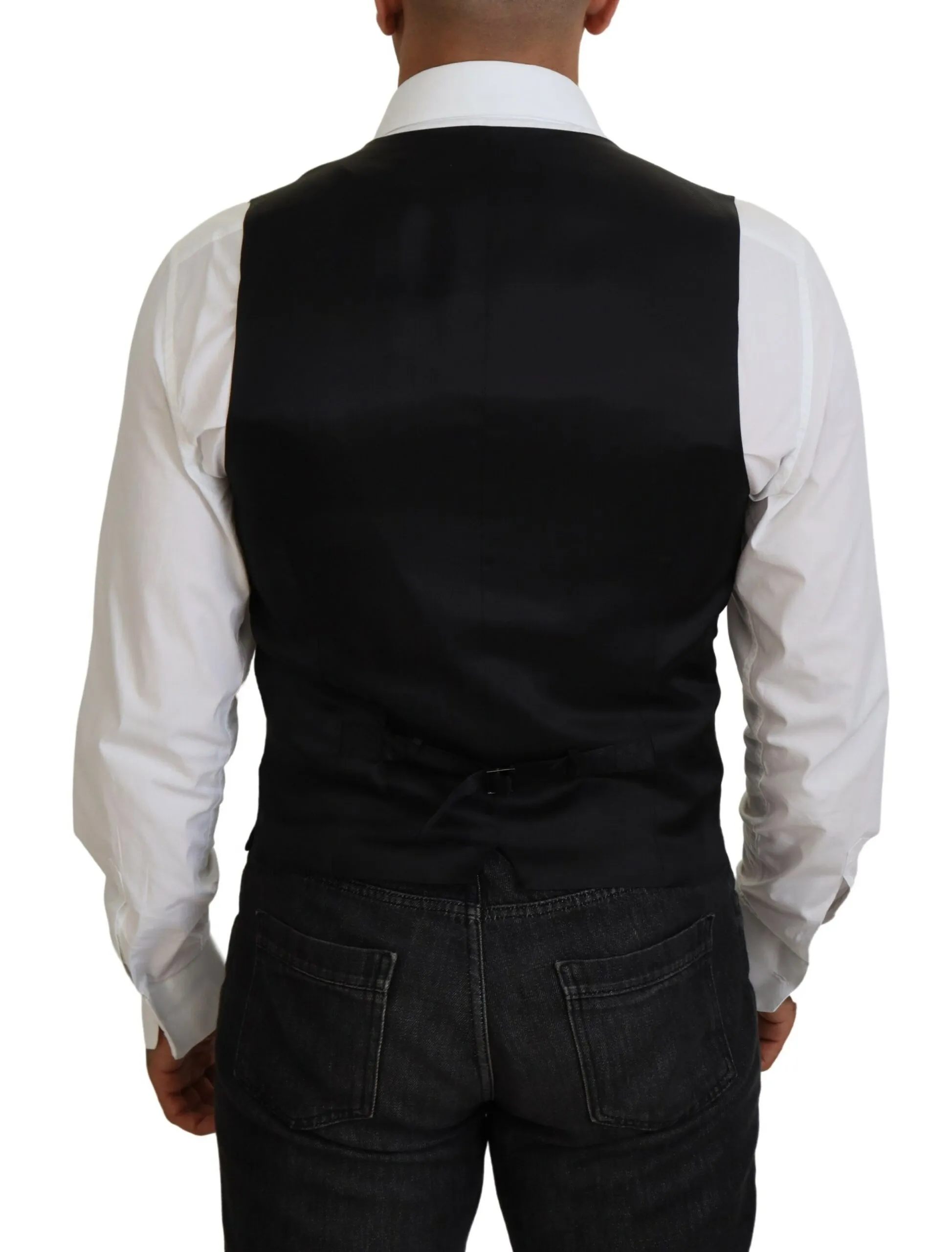 Dolce & Gabbana Men's Elegant Black Formal Dress Vest