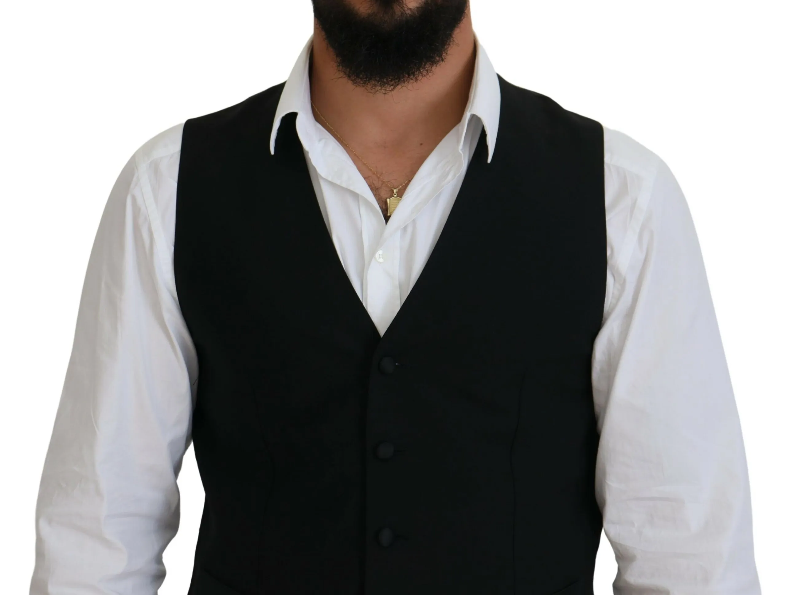 Dolce & Gabbana Men's Elegant Black Formal Dress Vest