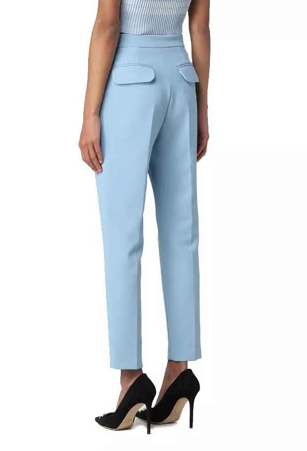 Elisabetta Franchi Women's Chic High-Waisted Stretch Crepe Trousers