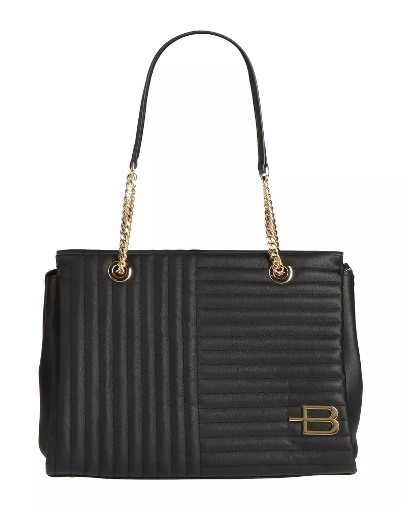 Baldinini Trend Women's Elegant Leather Shopper with Logo Hardware