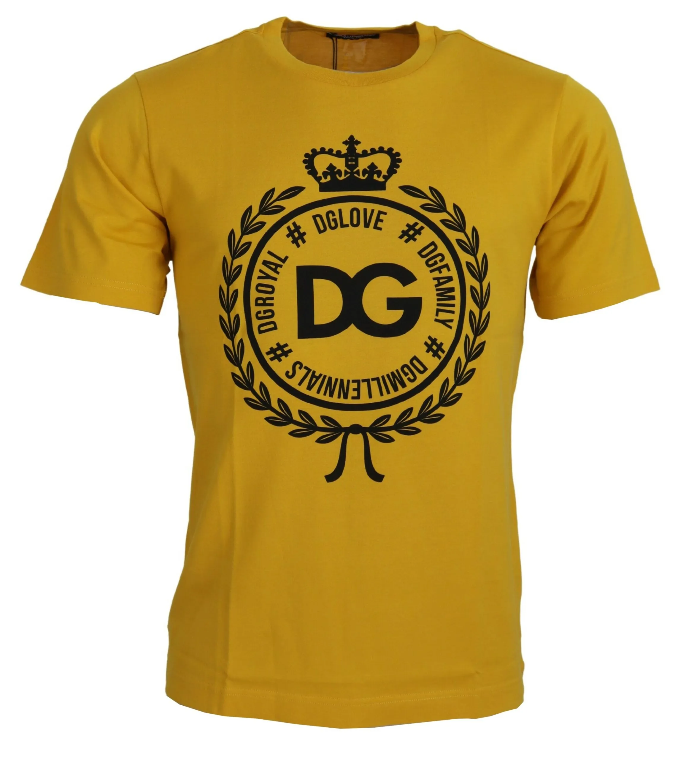 Dolce & Gabbana Men's Elegant Dark Yellow Cotton T-Shirt