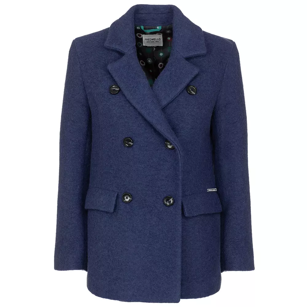 Fred Mello Women's Elegant Double-Breasted Short Coat