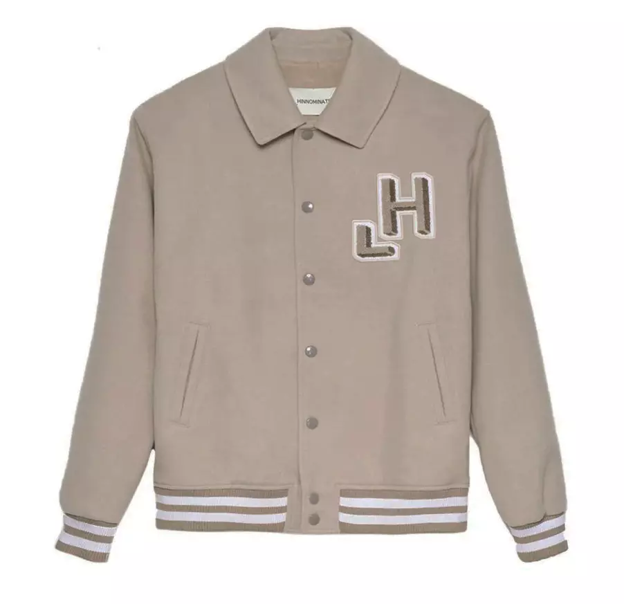 Hinnominate Women's Chic Collegiate Bomber Jacket in Hazelnut Beige