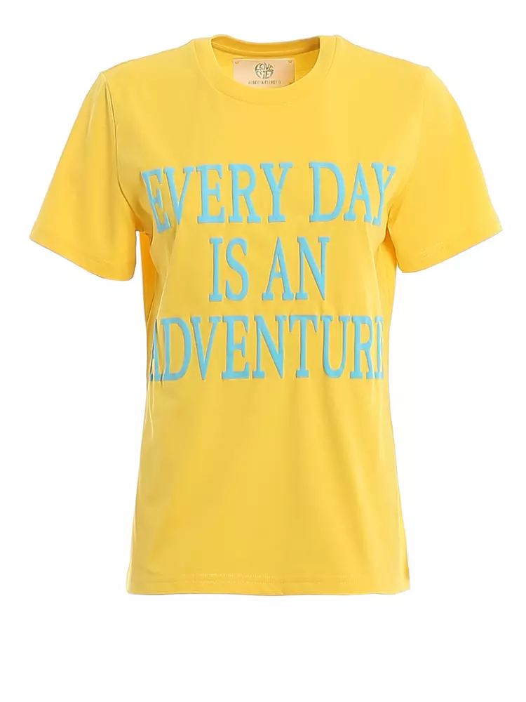 Alberta Ferretti Women's Sunshine Yellow Logo Cotton Tee