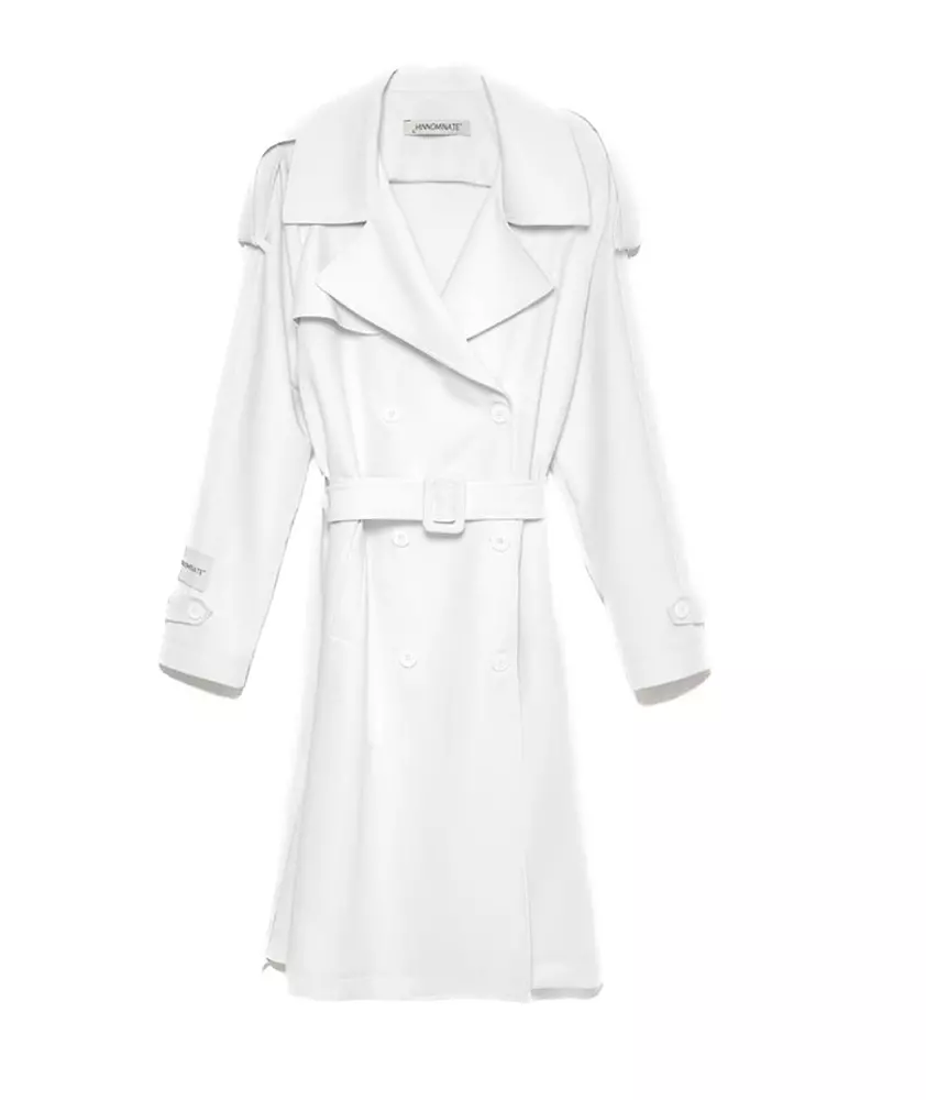 Hinnominate Women's Chic Double-Breasted White Trench Coat